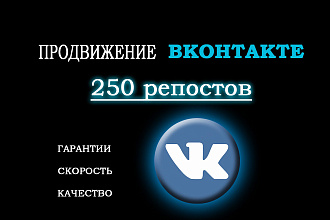 Продвижение Вконтакте. 250 репостов