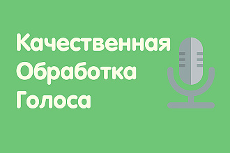 Качественно обработаю ваш голос для озвучки