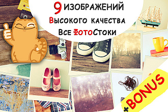9 изображений Высокого качества по Вашим ссылкам с Фотобанков