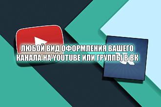 Оформление канала - Шапки,аватарки,интро, монтаж видео от 5-15 минут
