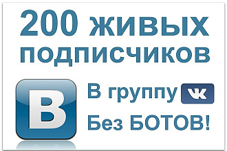 200 живых подписчиков в группу во вконтакте