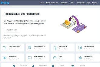 Шаблон WordPress VitFinance финансовые офферы V4, адаптивный