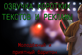 Озвучка небольших текстов, рекламы