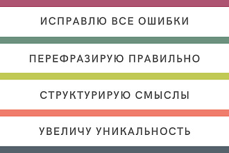 Вычитка и исправление, редактура, рерайт