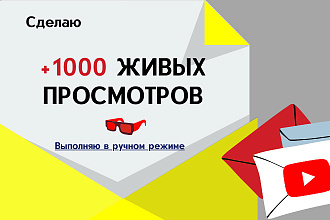 Просмотры на YouTube, 1000 просмотров, выполняю в ручном режиме