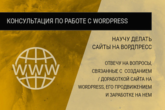 Консультация по работе с сайтом на Wordpress