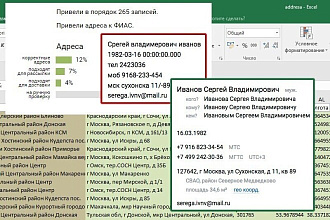 Стандартизация и валидация адресов, email, ФИО и телефоны