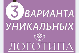 Логотип в 3-ёх вариантах от профессионала