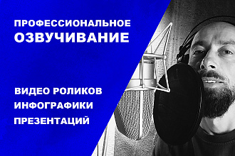 Озвучивание видеоматериалов. Рекламы, презентаций, инфографики