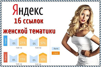 Размещу 16 ссылок на сайтах женской тематики