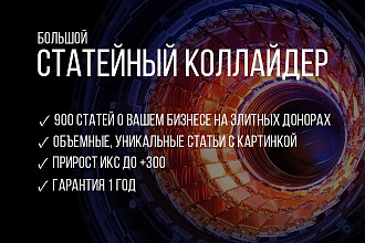 900 тематических статей на элитных площадках. Прирост ИКС до +300