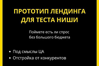 Прототип лендинга для теста ниши