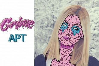 Нарисую портрет в стиле grime ART