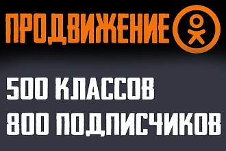Продвижение в одноклассниках 800 подписчиков + 500 лайков в группе ОК