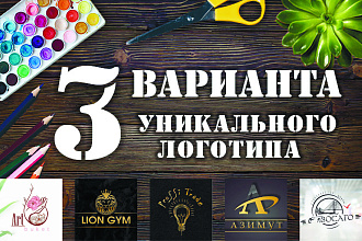 3 варианта уникального логотипа