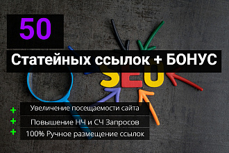 Акция. 50 статейных ссылок. Бонусом Уникальный Текст бесплатно