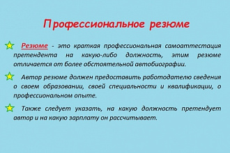 Профессиональное резюме