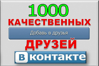 1000 друзей - подписчиков на профиль ВК - на личную страницу