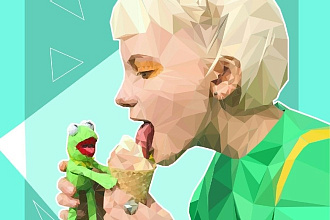 Рисую портреты в стиле Low poly по фото