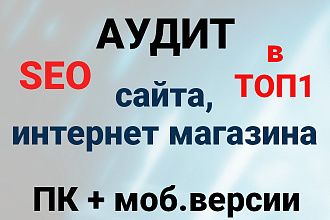 SEO аудит сайта, интернет магазина - мобильный+пк