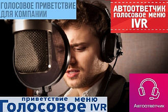 Диктор, Озвучу Автоответчик, Голосовое приветствие, Меню, IVR, дозвон
