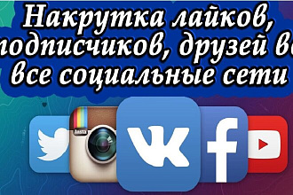 2000 подписчиков-друзей, группы вк, аккаунт вк, инстаграм, твитер, ок
