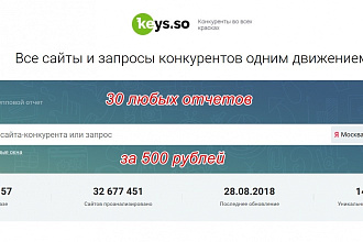 30 любых отчетов из Keys. so. Есть бонусы. Кей со в базовом тарифе