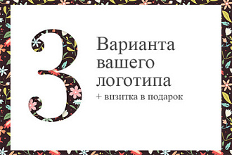 3 варианта логотипа + подарок за 1 услуга