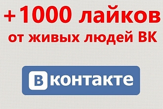 1000 живых Лайков Вконтакте