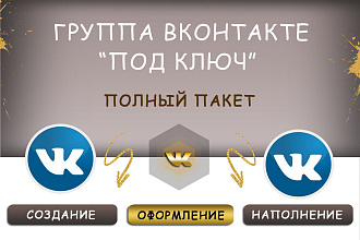Группа Вконтакте под ключ. Создание, оформление, наполнение