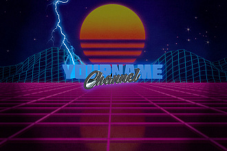 Сделаю шапку для вашего YouTube канала в стиле Retrowave