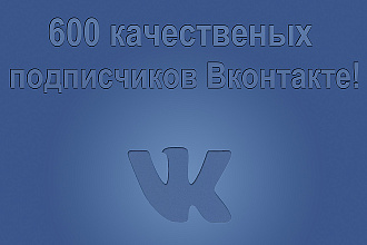600 качественных подписчиков Вконтакте