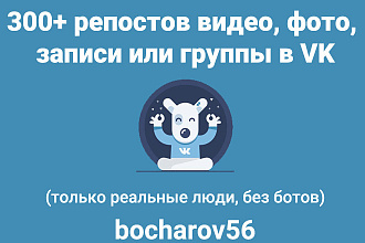 300 репостов в VK только реальные люди, без ботов