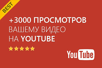 Сделаю 3000 безопасных просмотров видео на YouTube