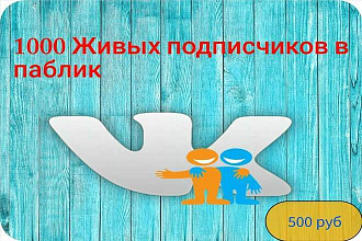 1000 Живых подписчиков в паблик ВК