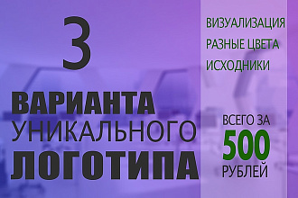 3 Варианта уникального логотипа