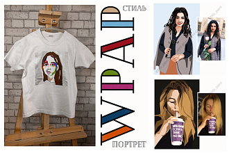 Рисую портреты в стиле WPAP на одежде и на холсте