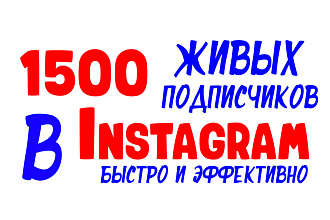 1500 ЖИВЫХ подписчиков для вашего профиля в Instagram