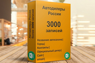 Автодилеры РФ 3000 записей