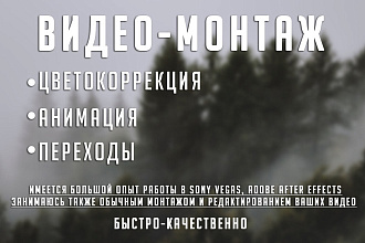 Качественный видеомонтаж видео