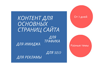 Тексты для основных страниц сайта