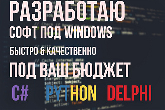 Разработаю программу под Windows на C#, Python, Delphi