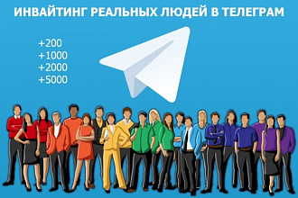 Инвайтинг реальных людей в каналы и группы-чаты телеграм по тематике
