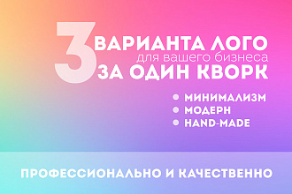 3 варианта логотипа за один услуга