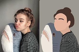 Портрет по вашей фотографии. Отрисовка в векторе