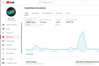 Качественная реклама на моем ресурсе YouTube