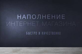 Наполнение сайта товарами