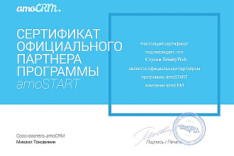 Автоматизирую бизнес процессы компании в amoCRM