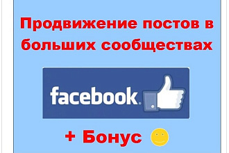 Продвижение постов в Фейсбук - Размещу рекламу в больших сообществах