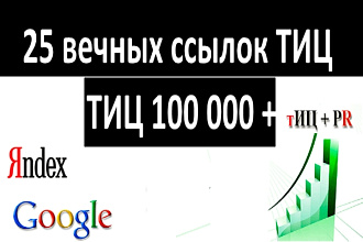 20 жирных ссылок трастов. C ТИЦ 100 000 +5 ссылок с PR 9 каждая